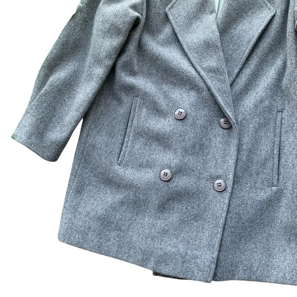 Vtg Ferncroft Wool Buttoned Oversized Blazer Coat Jacket Gray Size 4 - Picture 4 of 8